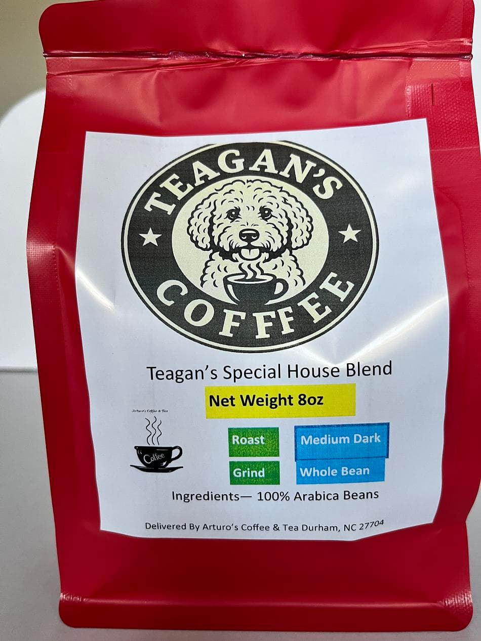 Teagan's Special House Blend Coffee 8oz bag Whole Bean