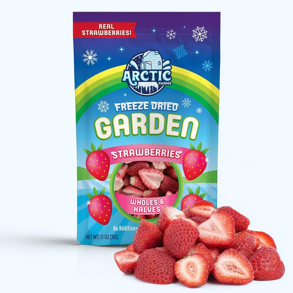Freeze-Dried Strawberries (Wholes & Halves), Bright, Sweet, Classic Berry Crunch, Bulk Bag (7 oz)