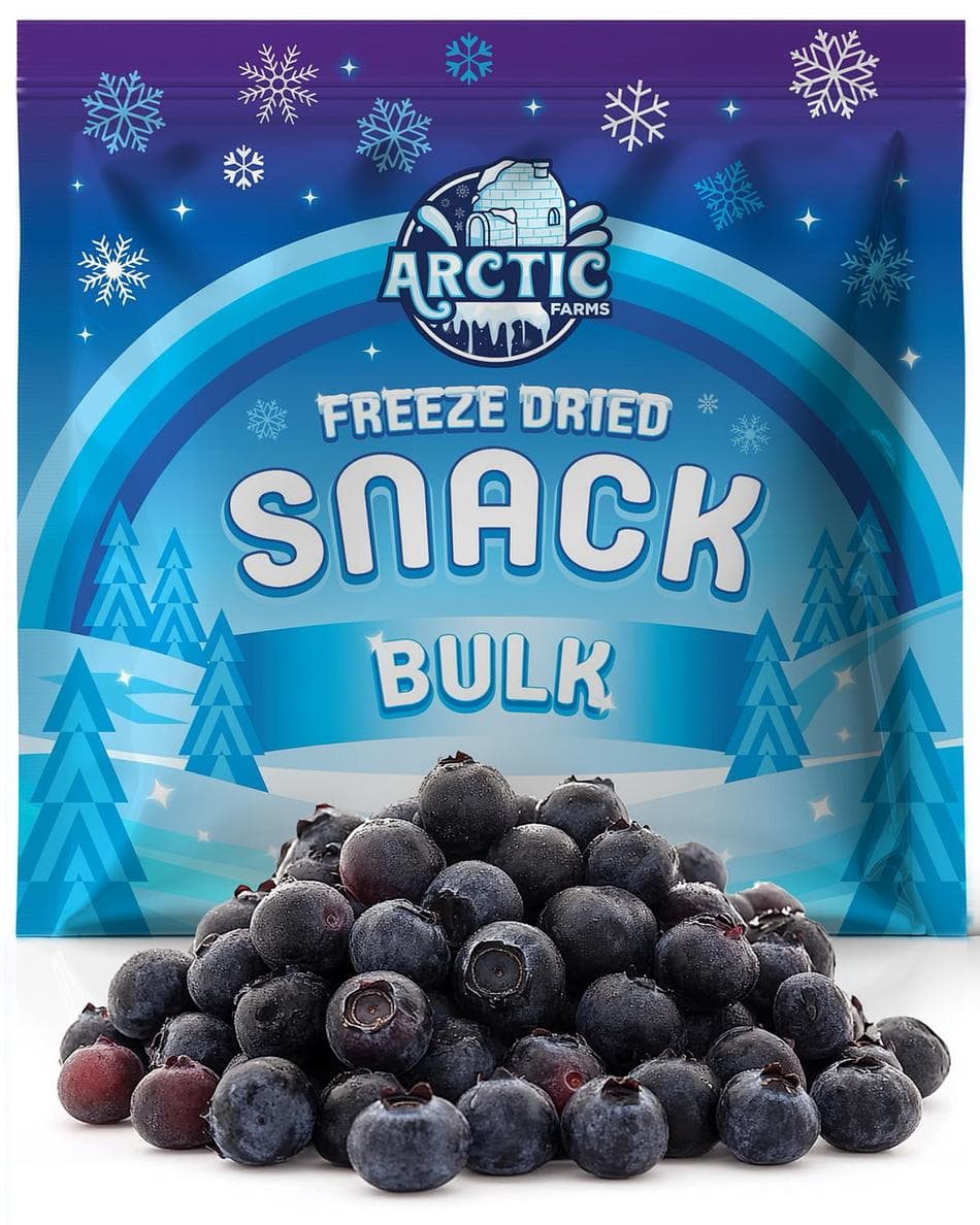 Freeze-Dried Jumbo Blueberries, XL Whole Berry Superfruit Snack, Bulk Bag (16 oz)
