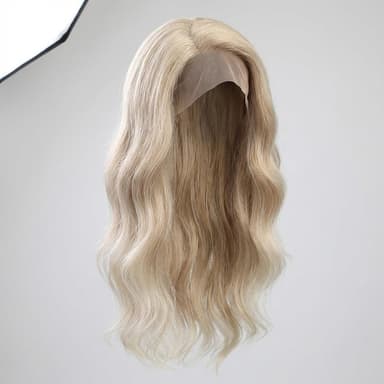 Synthetic Lace Front Wig, Heat-Resistant Fiber, Long Wavy, Natural Look, 25 in, 150% Density, 13x2 Lace