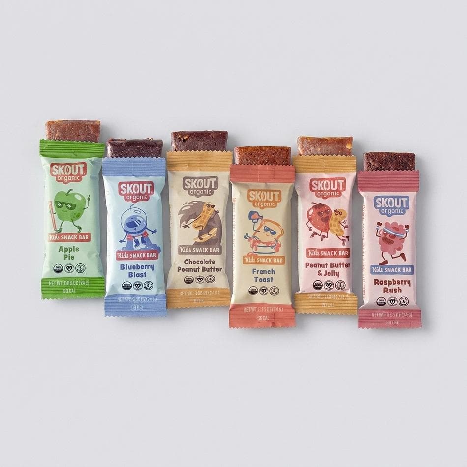 Organic Kids Snack Bars, Dates & Fruit, Simple Ingredients, Gluten-Free Vegan Lunchbox Snacks, Variety Pack, 36 Bars