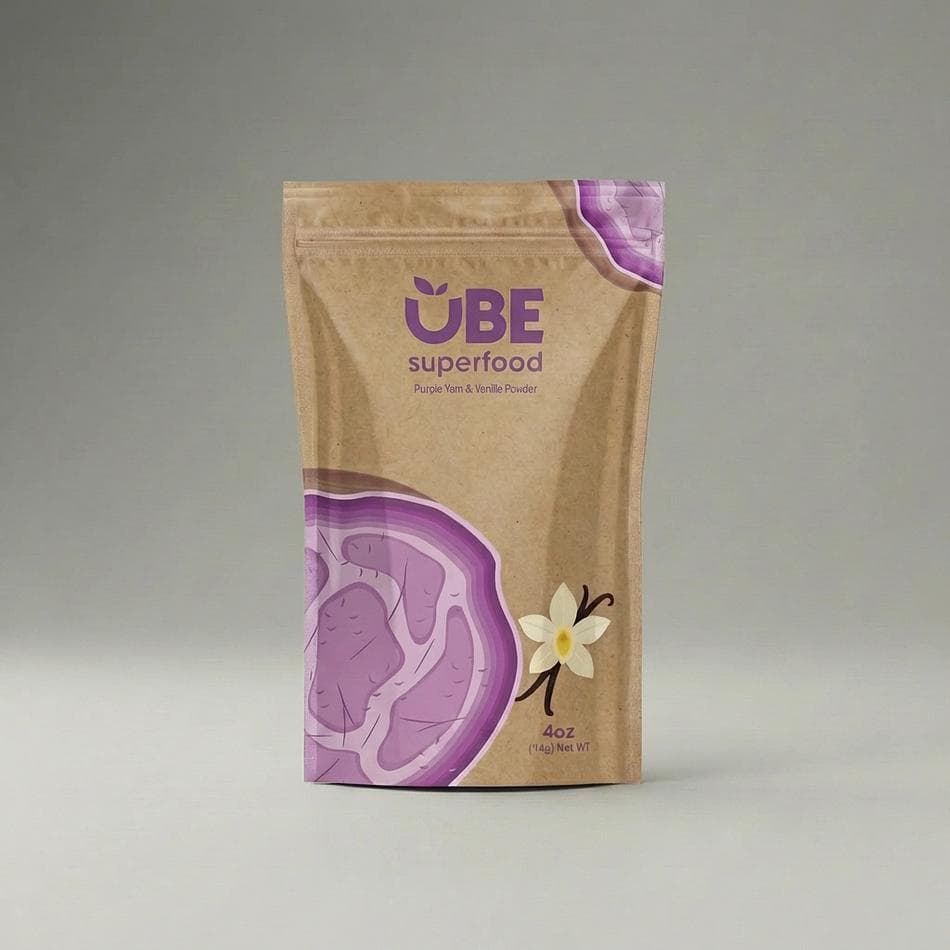 Organic Ube Powder Blend, Purple Yam + Vanilla, Caffeine-Free Latte & Baking Mix, Vegan Gluten-Free