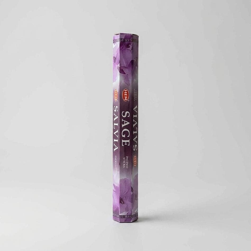 Sage Incense Sticks, Sage Scent, Space Cleansing Aroma, 20 Sticks Hex Tube