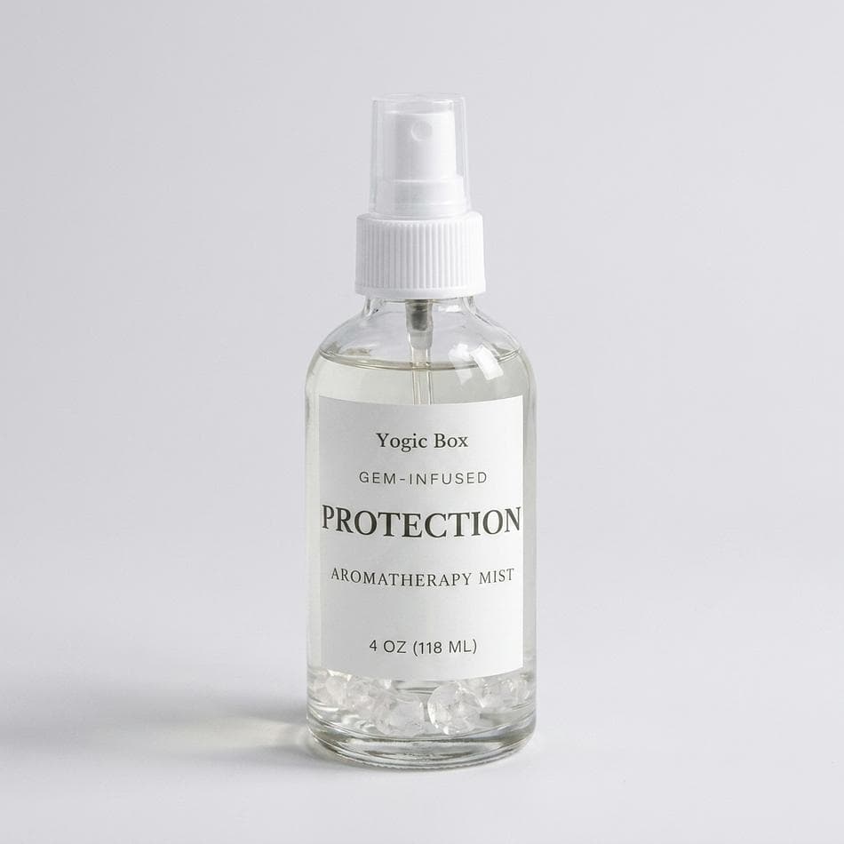 Aromatherapy Room Spray Mist, Cedarwood Rose & Palo Santo, Grounding Boundaries & Protection, Clear Quartz, 4 oz (118 ml)