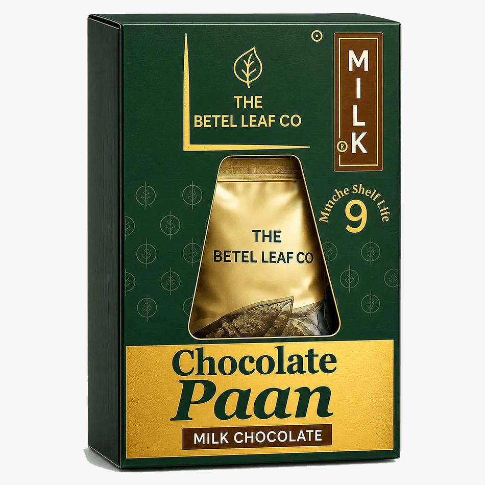 Milk Chocolate Filled Meetha Paan Triangle, Real Betel Leaf, After-Dinner Mouth Freshener Treat, 40g (1 Pc)