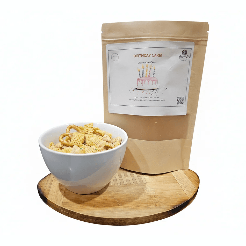 Birthday Cake Snack Mix, Vanilla Frosting & Rainbow Sprinkles, Sweet & Salty Pretzels, Nut-Free Option, 2.5 oz
