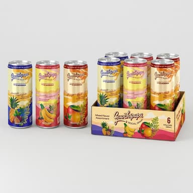 Functional Moringa Sparkling Soda Variety Pack, Low Sugar, No Artificial Sweeteners, Mood Trio Sampler, 6 Cans (2 Focus/2 Party/2 Recovery)