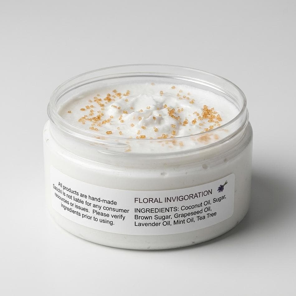 Body Scrub for Hands, Face & Body, Floral Scent, Smooth & Hydrated Skin, 1 Jar