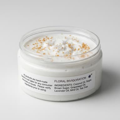 Body Scrub for Hands, Face & Body, Floral Scent, Smooth & Hydrated Skin, 1 Jar