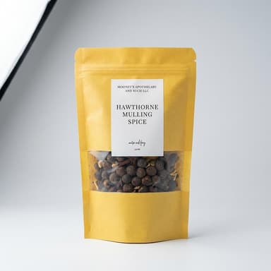 Herbal Mulling Spices, Hawthorn Berry & Orange Peel, Warming Mulled Cider/Wine Blend, 4.5 oz Jar