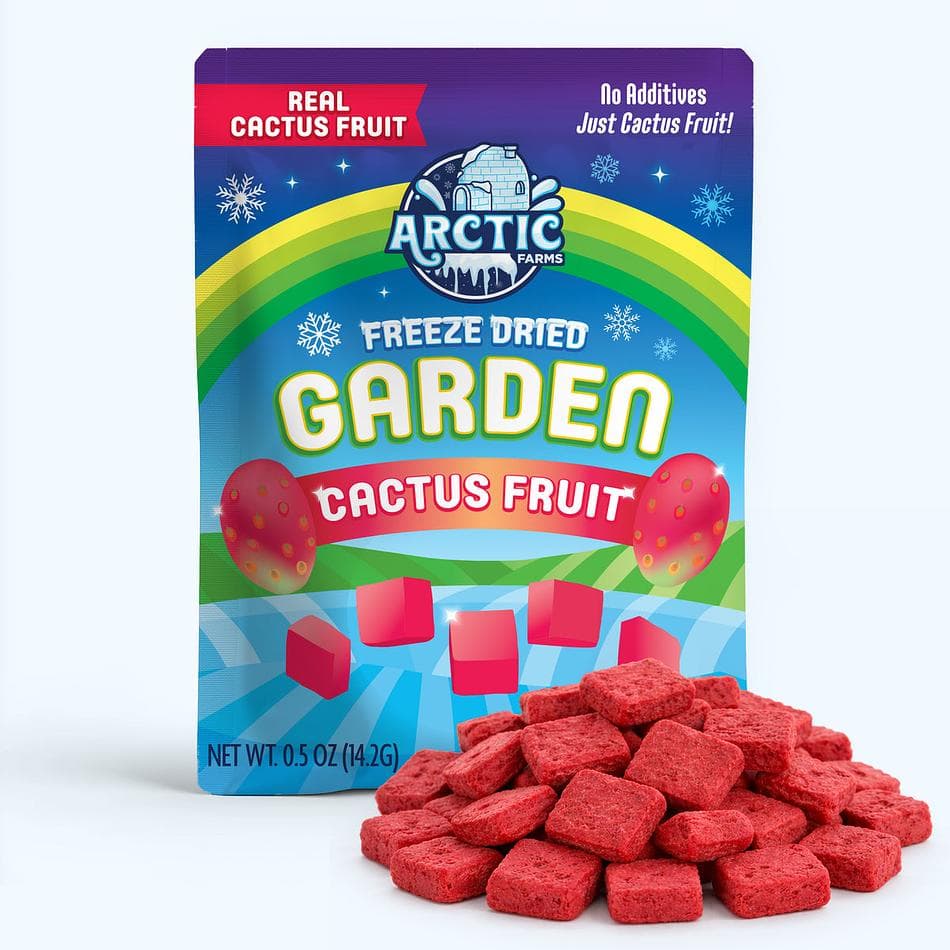 Freeze-Dried Cactus Fruit (Prickly Pear • Tuna • Cactus Fig), Sweet, Floral, Vibrant Desert Fruit Crunch, Pack of 3 Resealable Bags (0.5 oz each)