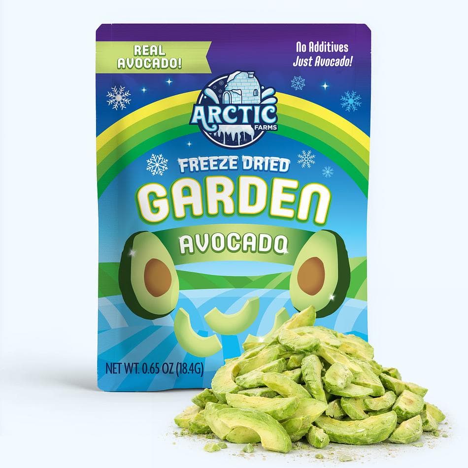 Freeze-Dried Avocado Slices, Creamy, Nutrient-Rich, Single-Ingredient Snack, Pack of 3 Resealable Bags (0.65 oz each)