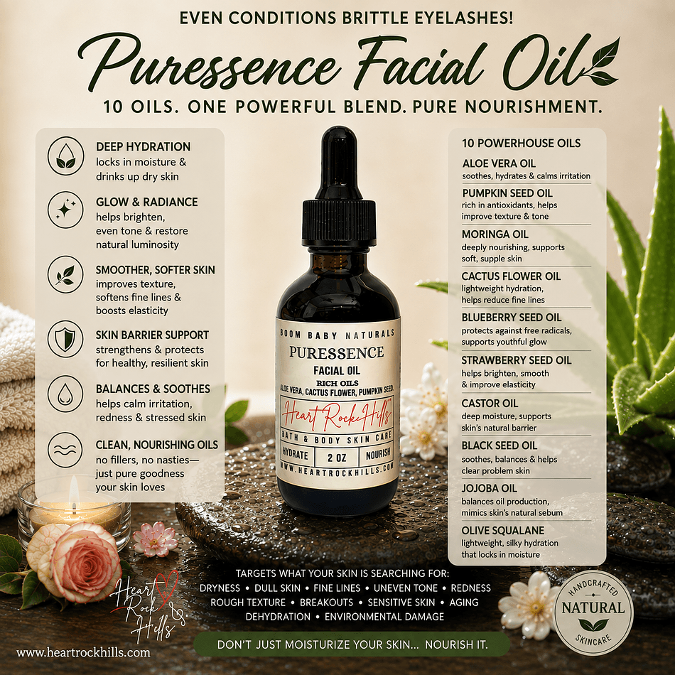 Facial Oil Blend, Jojoba & Botanical Oils, Hydrating Glow for Dry/Sensitive Skin, Dropper Bottle (Size Listed)