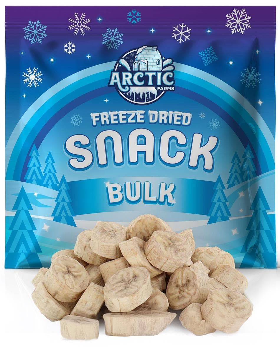 Freeze-Dried Banana Chips, Naturally Sweet, Crunchy Fruit Snack, Bulk Bag (24 oz)