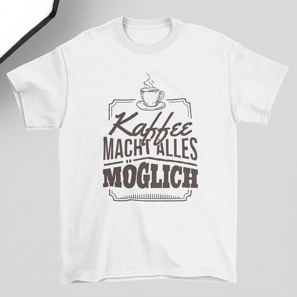 German Coffee Graphic T-Shirt, Kaffee macht alles möglich, Coffee Lover Gift, Unisex Tee, S–3XL