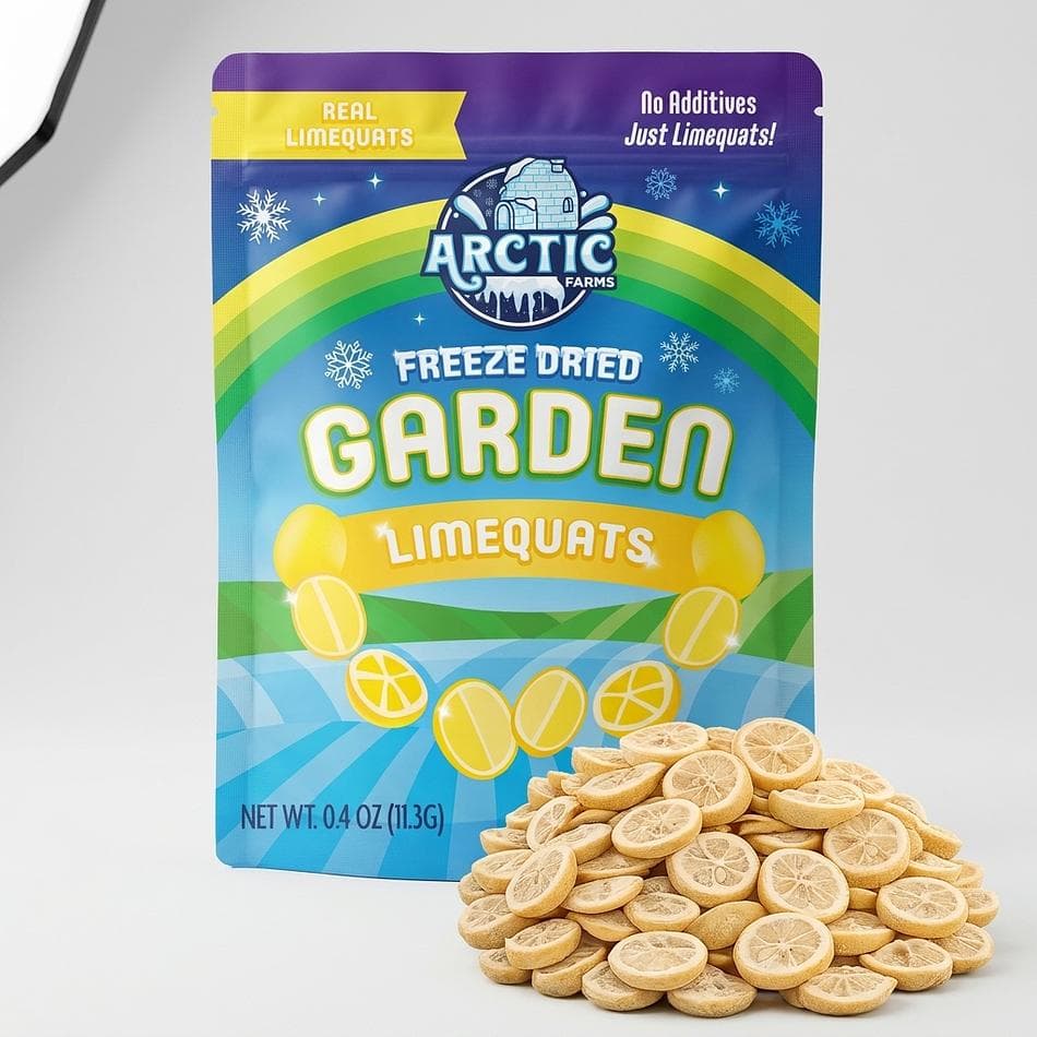 Freeze-Dried Limequat Slices, 1 Ingredient Citrus Garnish, No Added Sugar, Zesty Sweet-Tart Crunch, 0.4oz/1.4oz/8oz