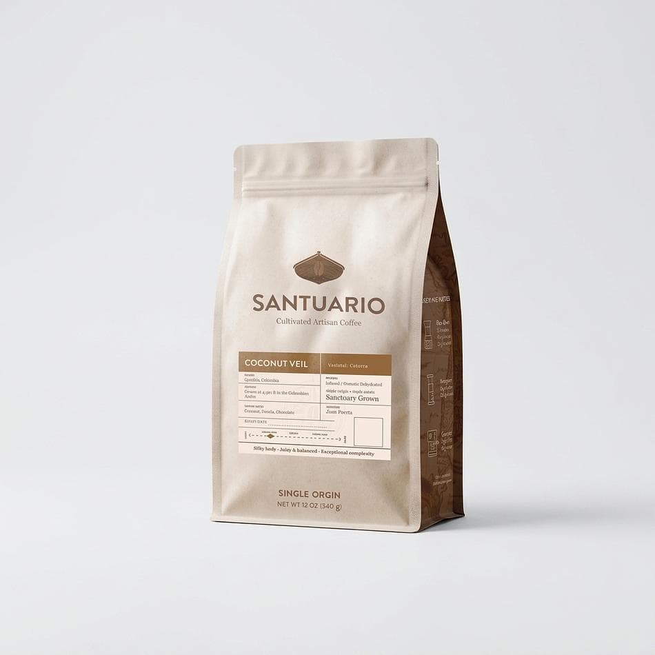 Infused Caturra Coffee Beans, Coconut Notes, Silky Balanced Cup, Single Origin Colombia Quindío, Whole Bean