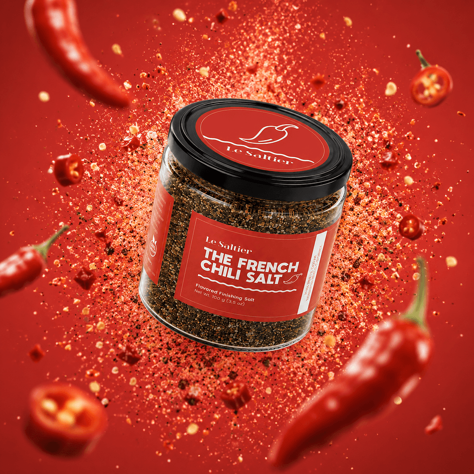 Le Saltier  Signature Chili Sea Salt, Naturally Unrefined Coarse grey with blended spices