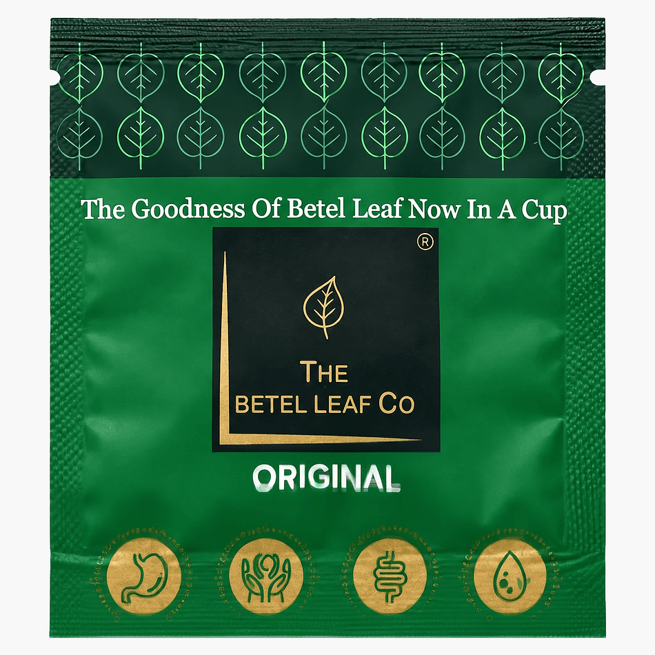 Betel Leaf Herbal Tea Bags, Pure Betel Leaf, Digestive Comfort Sip, 16 Sachets (1 Box)