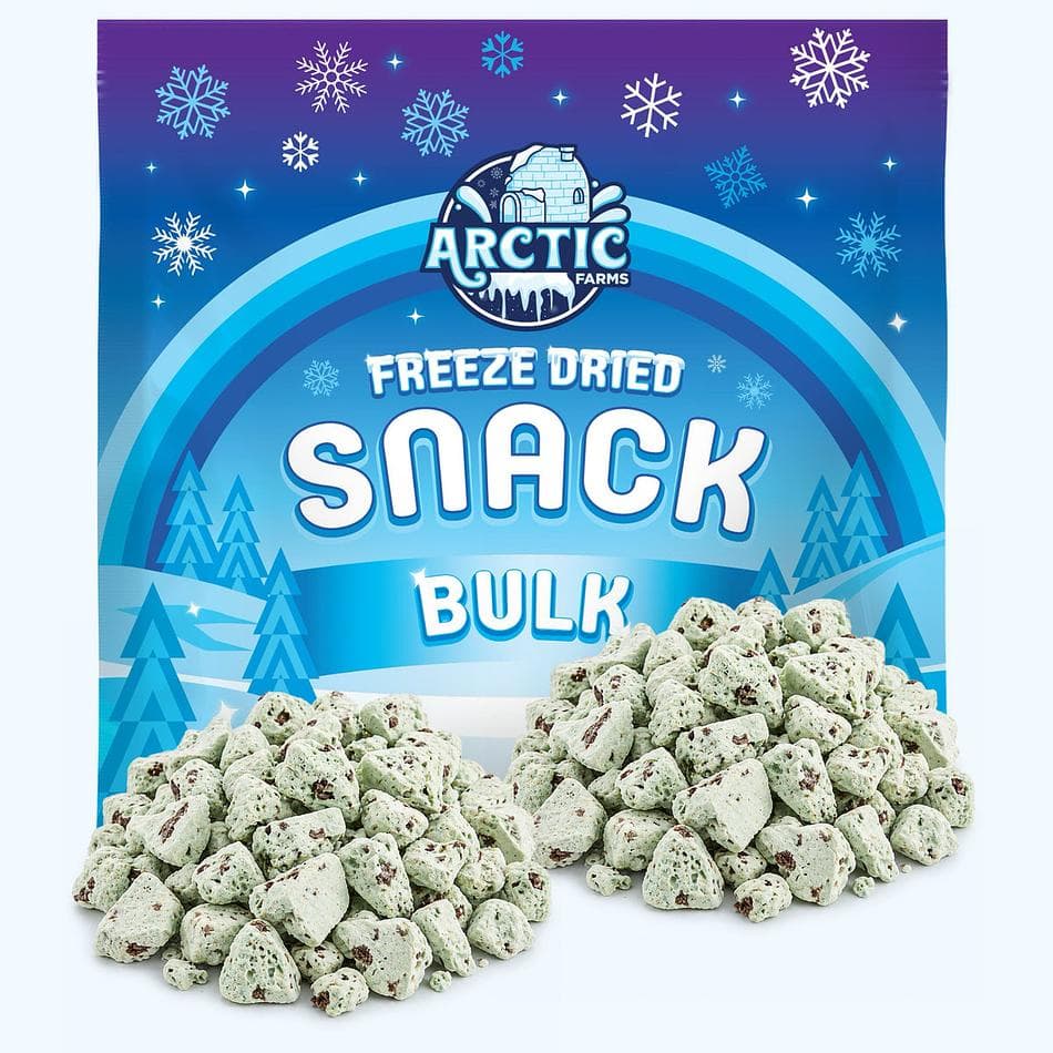 Freeze-Dried Gelato Bites, Mint & Chocolate Chips, No-Melt Dessert Snack, Bulk Bag (1 lb)