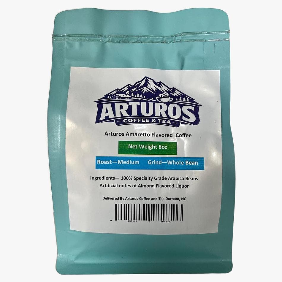 Amaretto Flavored  Whole Bean Coffee, 100% Arabica Medium Roast, Almond & Marzipan Notes, 12 oz Bag