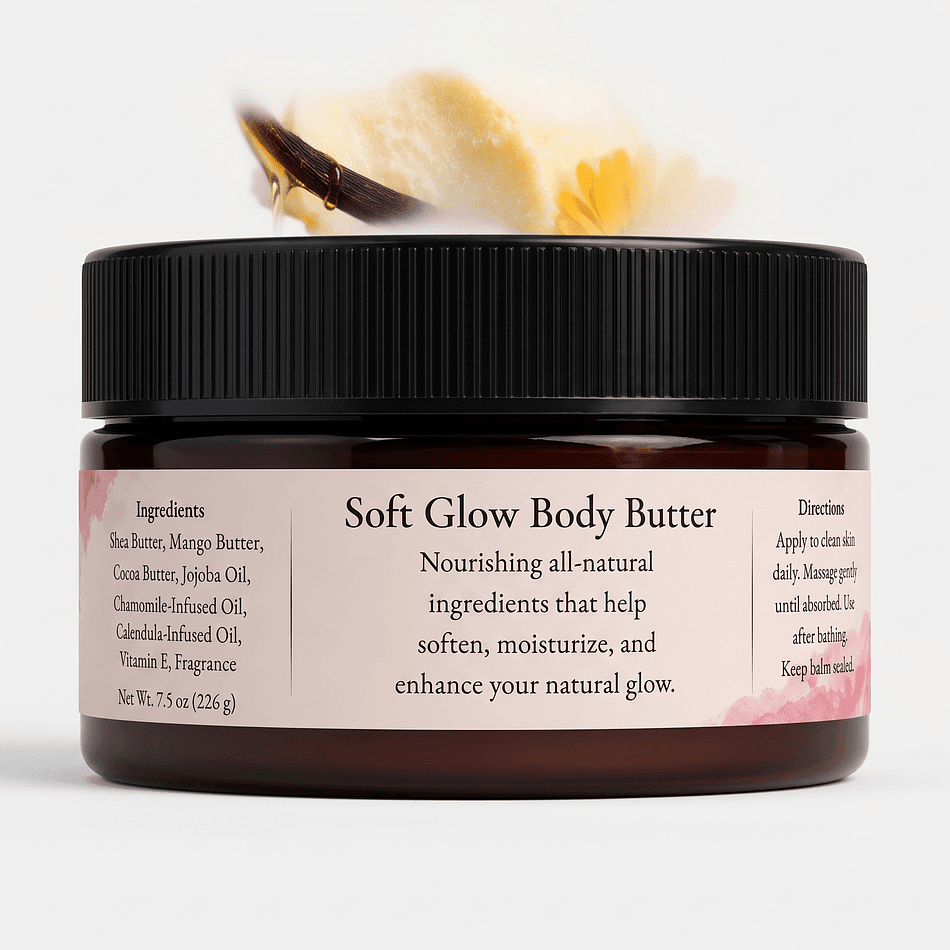Whipped Body Butter, Shea & Mango Butters + Jojoba Oil, Long-Lasting Hydration for Dry Skin, Body Moisturizer Jar