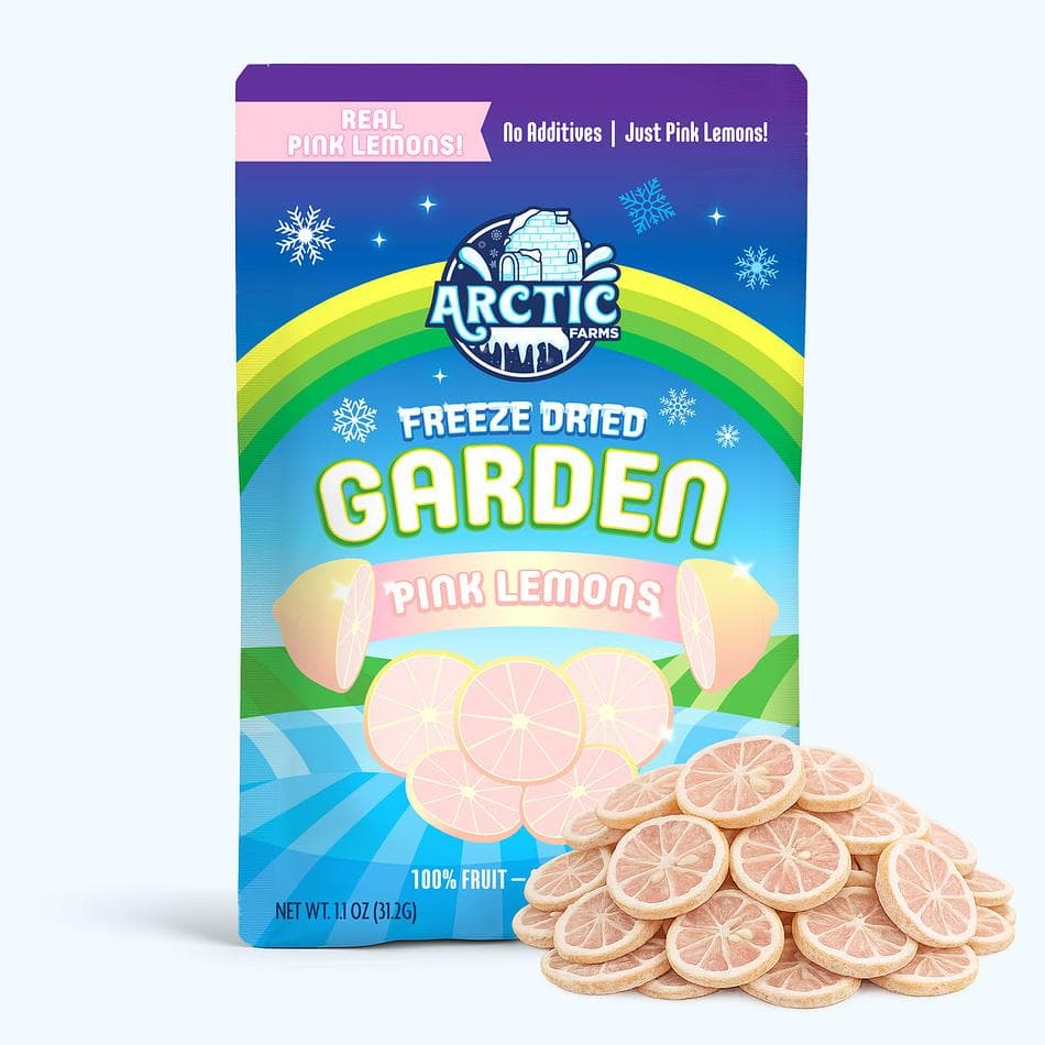 Freeze-Dried Pink Lemon Slices, 1-Ingredient Citrus Garnish, Floral Sweet-Tart Flavor, Vegan & Gluten-Free, Large Resealable Bag (1.1 oz)