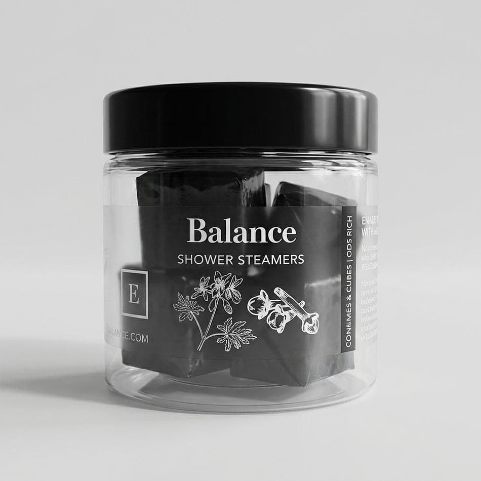 Aromatherapy Shower Steamers, Eucalyptus Clove & Geranium, Grounding Calm + Clear Breathing, 6 Tablets Jar