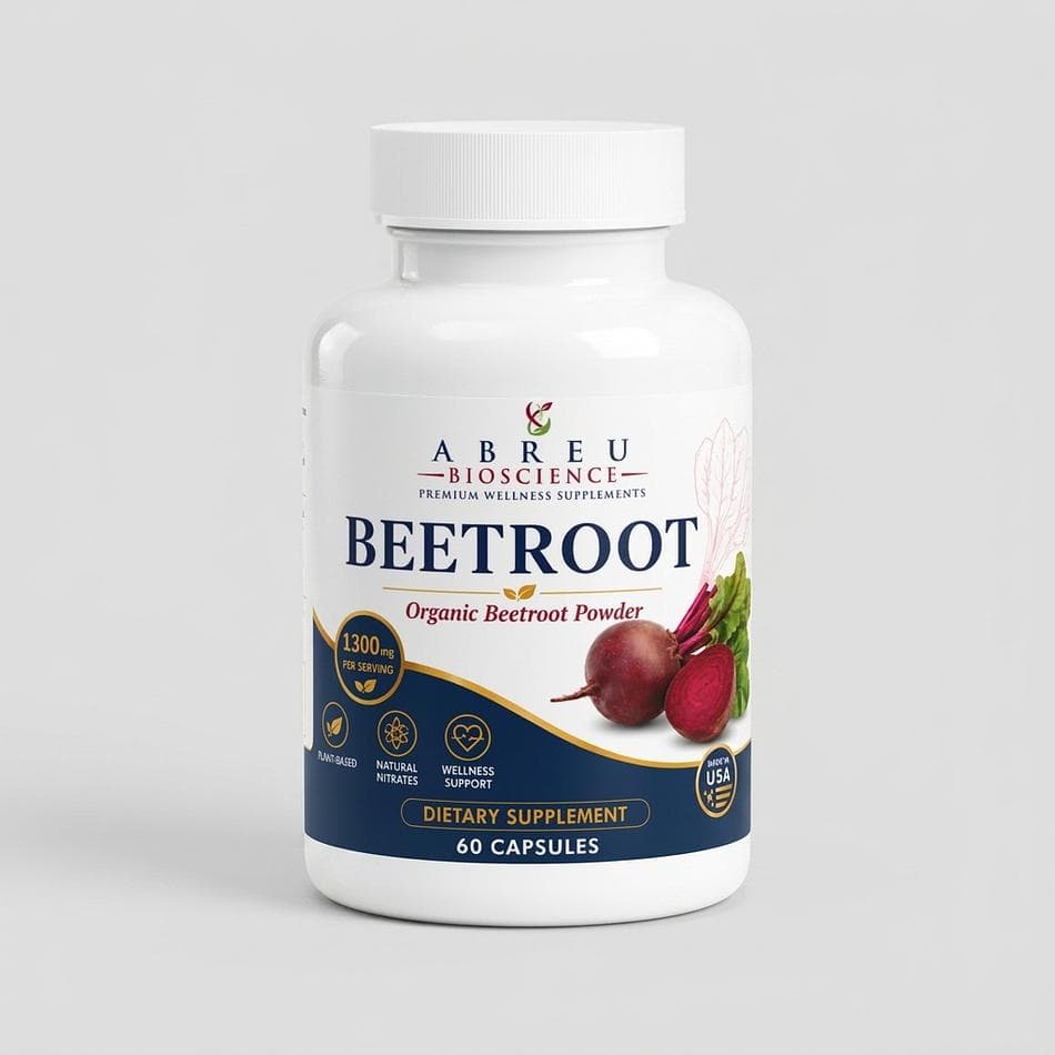 Beetroot Capsules, Organic Beet Root Powder 1300mg, Nitric Oxide & Circulation Support, 60 Veggie Capsules (30 Servings)