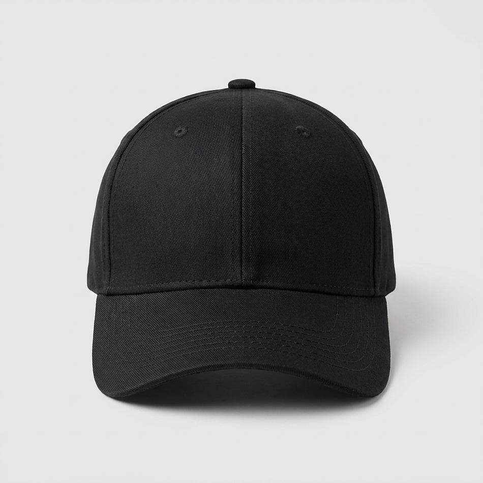 Baseball Cap, Polyester, Adjustable Velcro Strap, Casual Everyday Hat, One Size, Black
