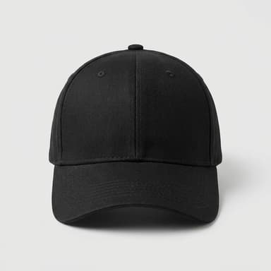 Baseball Cap, Polyester, Adjustable Velcro Strap, Casual Everyday Hat, One Size, Black