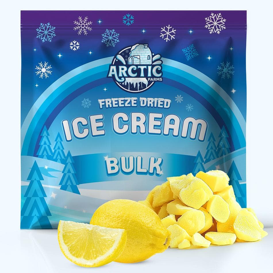 Freeze-Dried Ice Cream Bits, Lemon Custard, No-Melt Crunchy Snack, Shelf-Stable, Bulk Bag (1 lb)