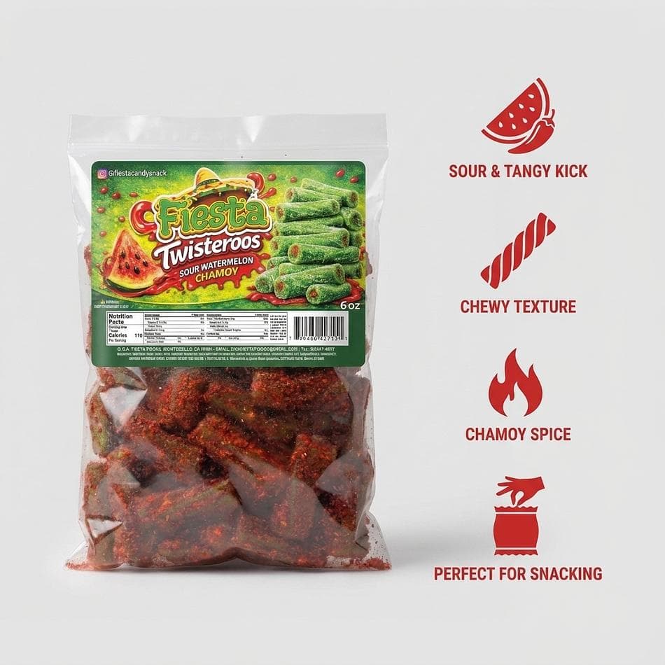 Sour Watermelon Licorice Twists, Watermelon Flavor, Chewy Candy Ropes, 6 oz Bag