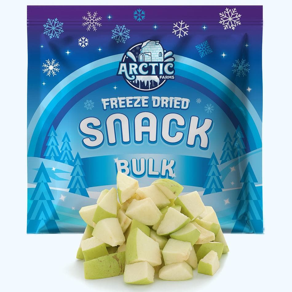 Freeze-Dried Green Delicious Apple Pieces, Bright, Tart & Refreshingly Crisp Real Fruit Snack, Bulk Bag (12 oz)