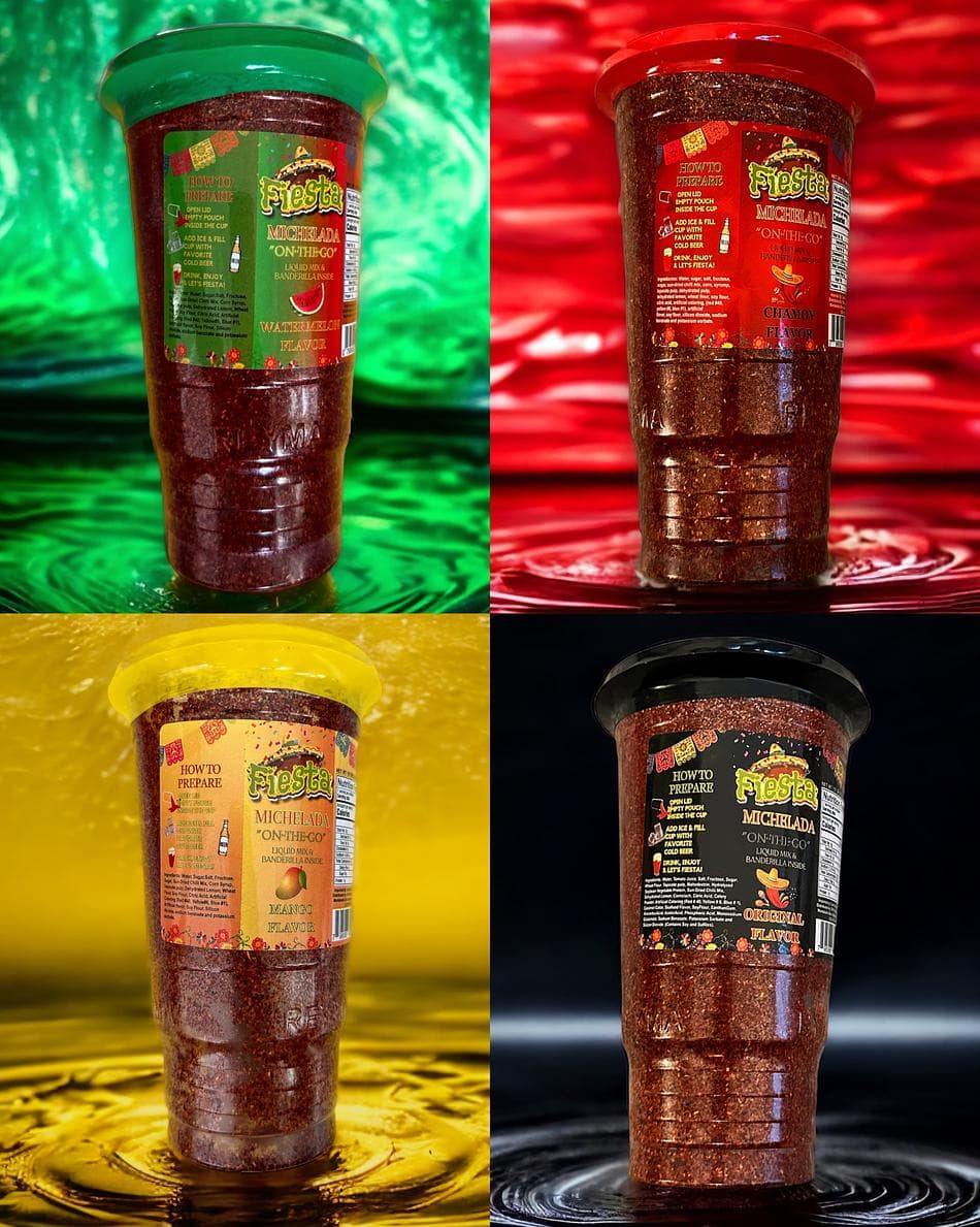 Single-Serve Michelada Cups Variety Pack, Classic, Chamoy, Mango & Watermelon, Ready-to-Drink Mix, 8-Pack