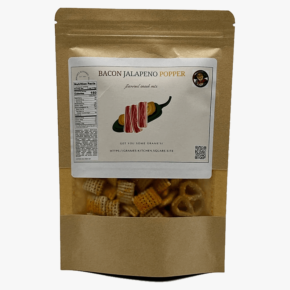 Gourmet Snack Mix, Jalapeño Bacon & Cheddar, Spicy Savory Crunch, 2.5 oz Bag (Nut-Free)