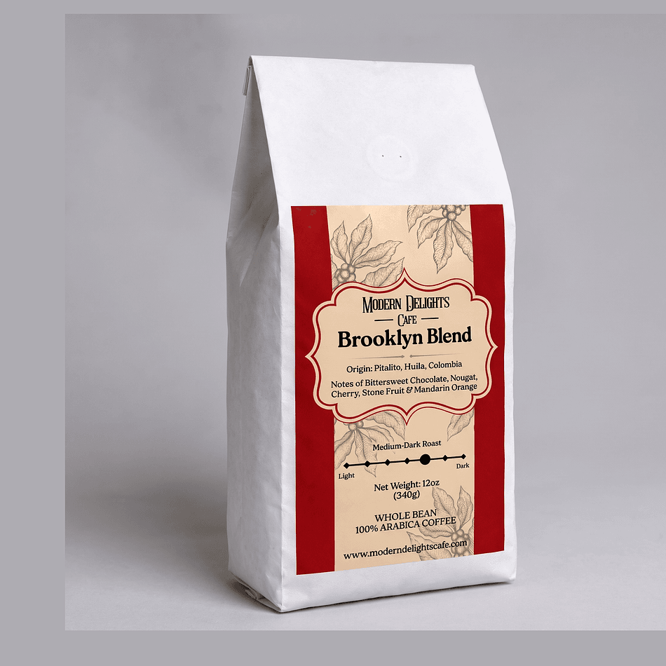 Colombian Coffee Beans, Washed Medium-Dark Roast, Chocolate & Citrus Notes, Low-Medium Acidity, 12 oz Bag