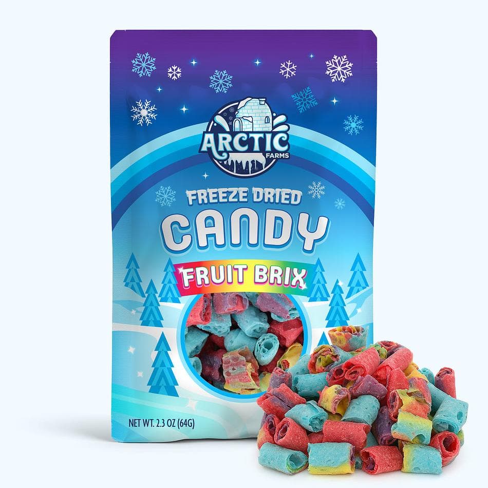 Freeze-Dried Fruit Brix Candy, Super-Crunchy, Intensely Fruity Candy Sheets, Large Resealable Bag (2.3 oz)