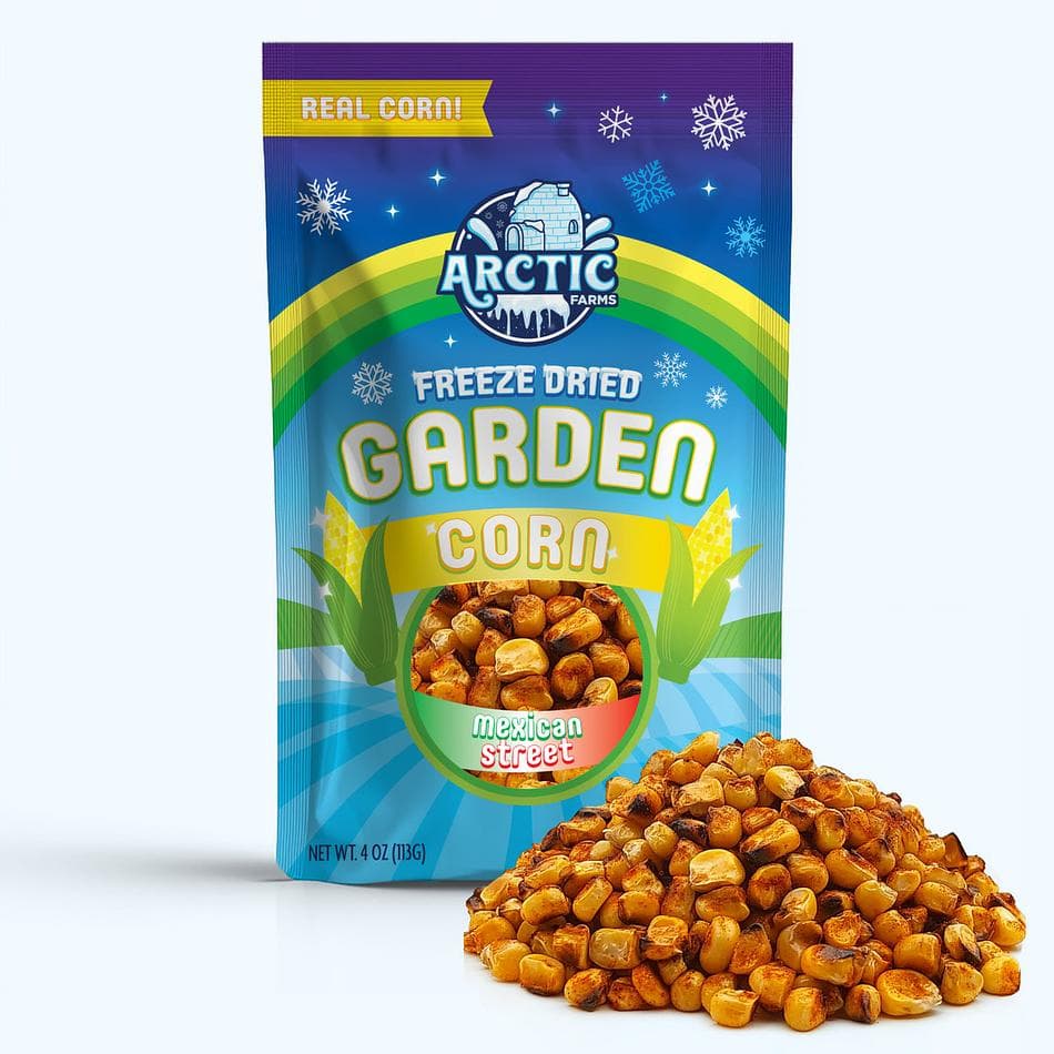 Freeze-Dried Mexican Street Flavor Corn, Seasoned Crunchy Corn Snack, Large Resealable Bag (4 oz)