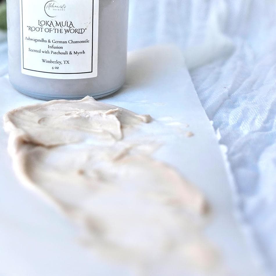 Loka Mula “Root of the World,” Ashwagandha & Chamomile Infused Body Cream scented with Patchouli and Myrrh