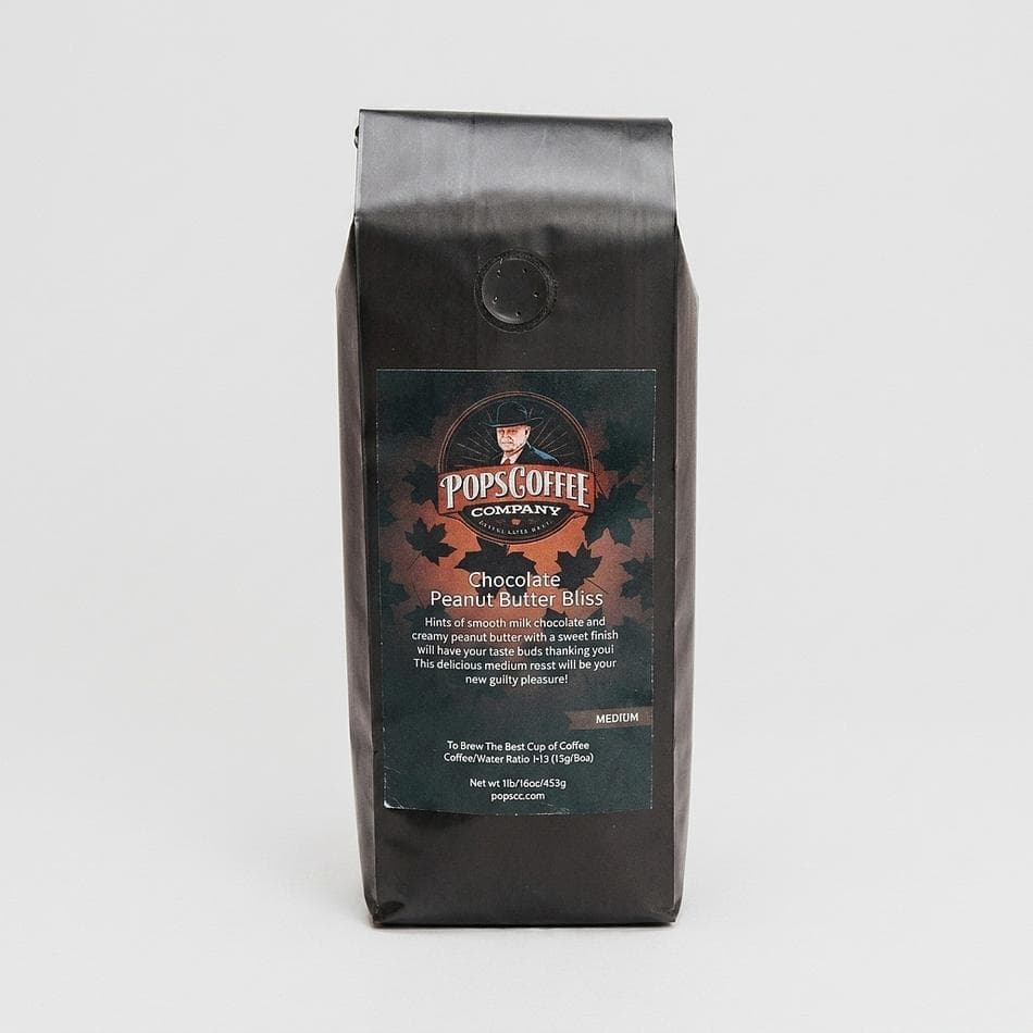 Flavored Medium Roast Coffee, Chocolate & Peanut Butter, Sweet Finish, 1 lb Bag, Whole Bean or Ground, Regular or Decaf