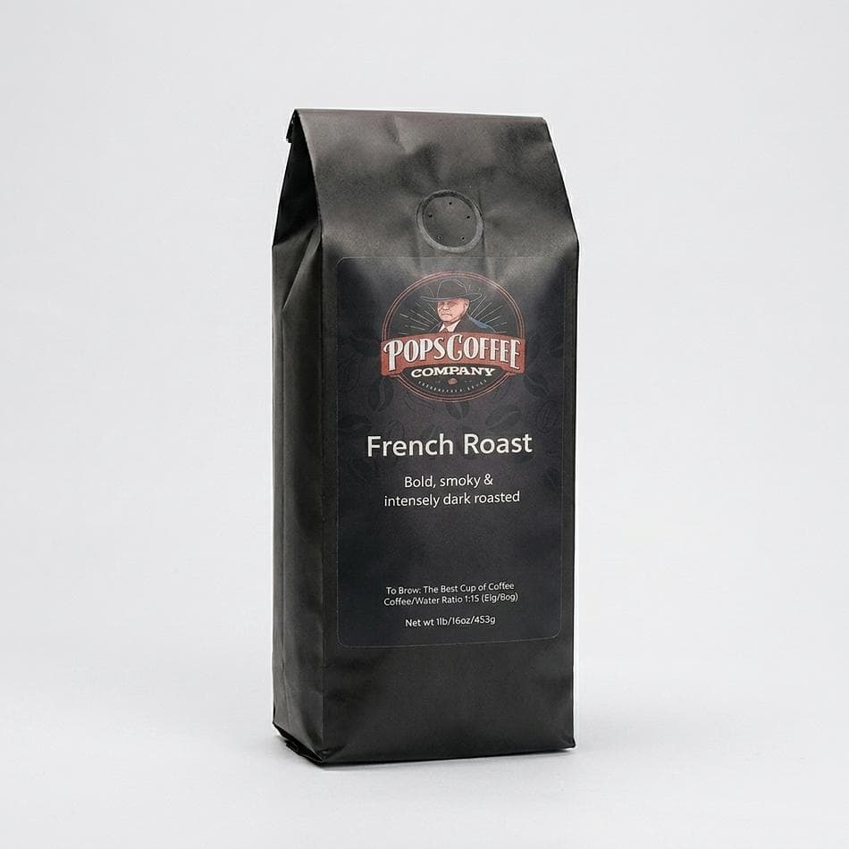 Dark Roast Coffee, Air-Roasted Arabica Beans, Bold Smoky Flavor, Fresh Roasted, 1 lb Whole Bean/Ground or 32 K-Cup Pods