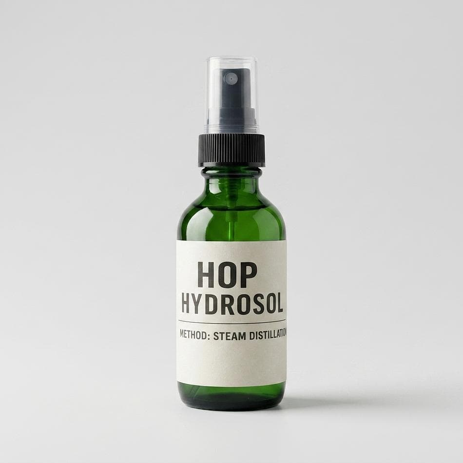 Hop Flower Hydrosol Facial Mist & Toner, Steam Distilled, Soothing Refreshing Spray, 2 oz (60 mL) Glass Bottle