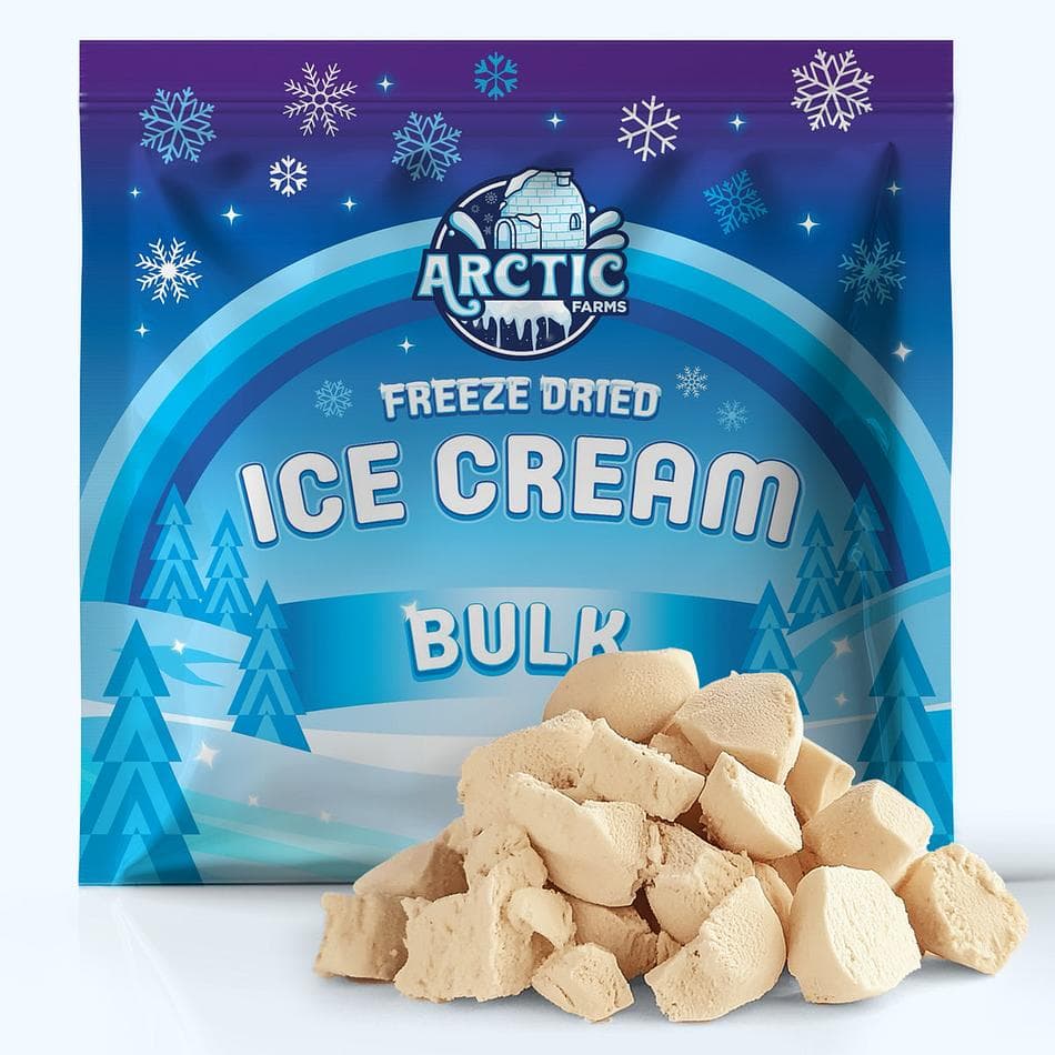 Freeze-Dried Ice Cream Bits, Cake Batter, No-Melt Crunchy Snack, Shelf-Stable, Bulk Bag (1 lb)