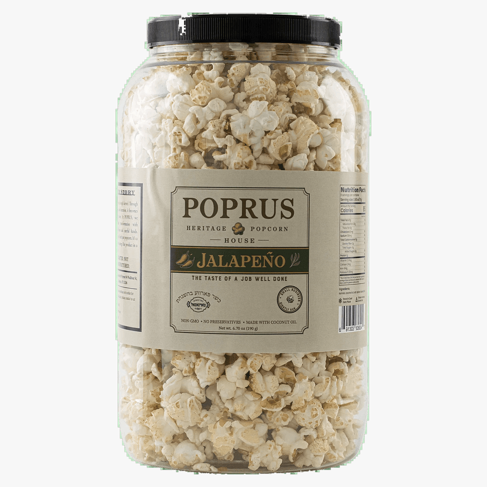 Spicy Jalapeño Kettle-Popped Popcorn, Mushroom Kernels & Coconut Oil, Bold Heat, 6.70 oz Jar