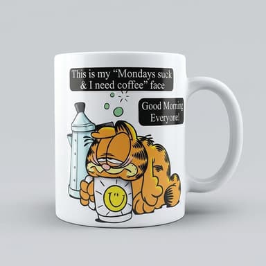 Ceramic Coffee Mug, “Good Monday Morning” Quote, Funny Monday Gift, 1 Mug (Size Not Listed)