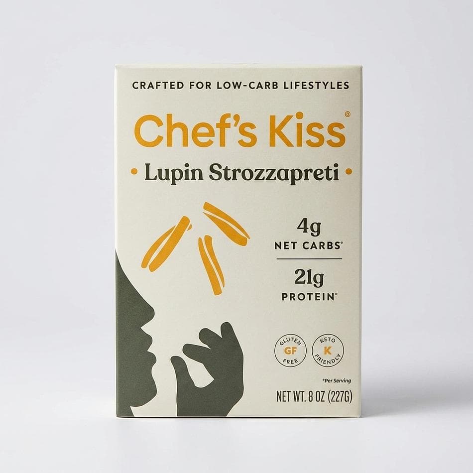 Low Carb Lupin Pasta Strozzapreti (4pack), Psyllium & Arrowroot, Keto-Friendly High Protein, 4g Net Carbs, 8 oz Box