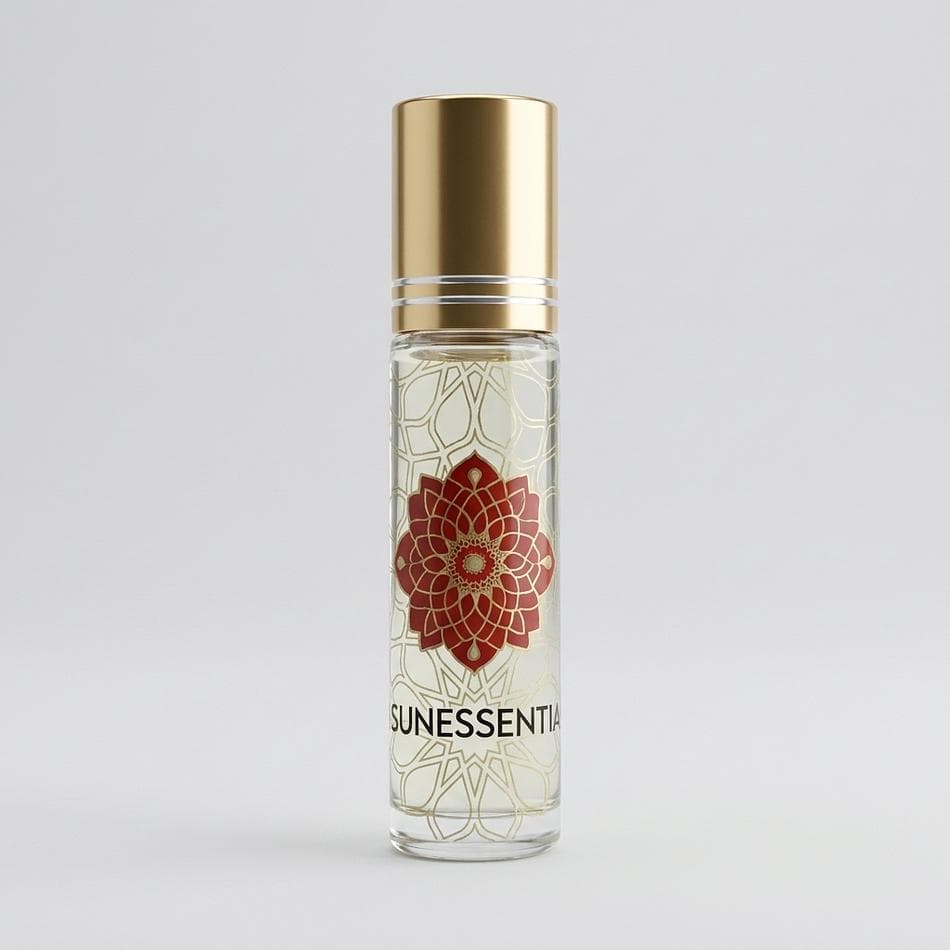 Essential Oil Body Roll-On, Rosemary & Jojoba Oil, Amethyst Crystal Infused, Clarifying Herbal Aroma, 10 mL
