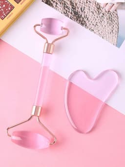 1pc Facial Roller Massager 1pc Gua Sha Board-12