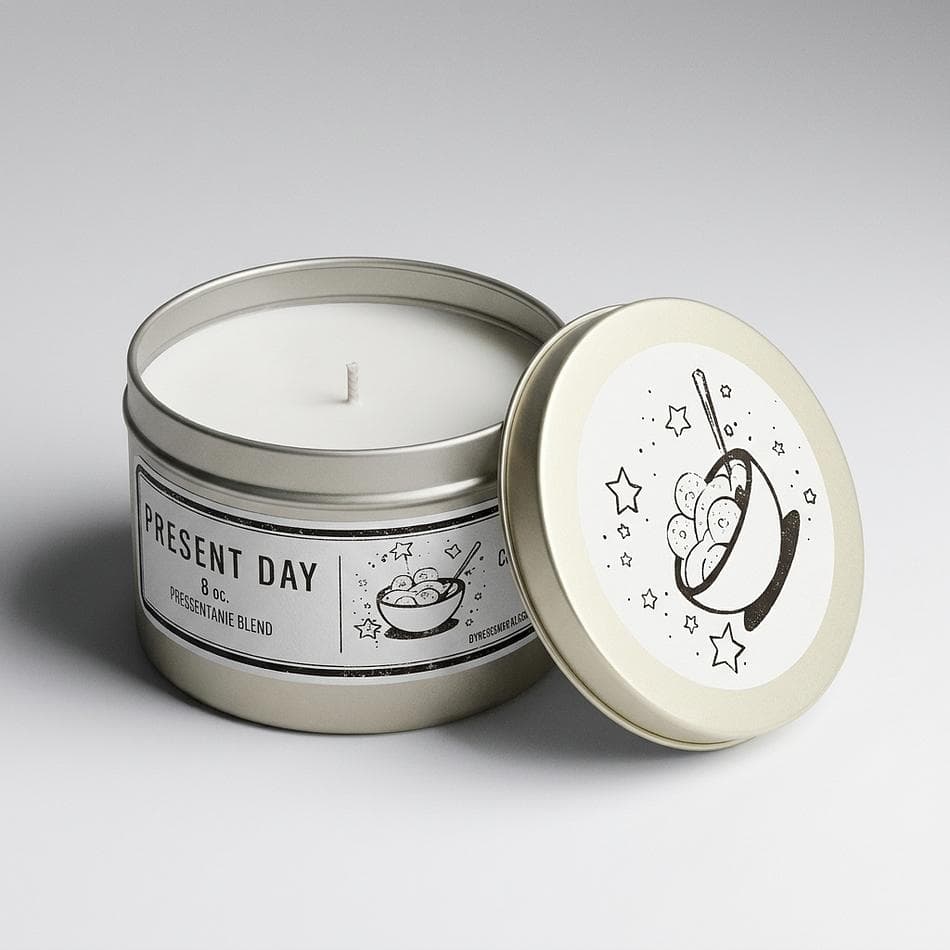 Fruity Cereal Milk Scented Candle, Sweet Citrus & Vanilla, Gift Tin Travel Candle, 6 oz, 30+ Hour Burn